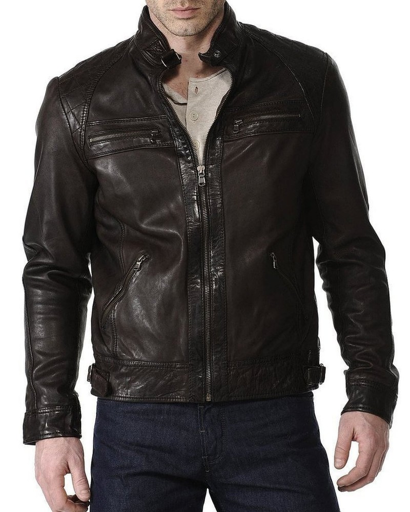 Laverapelle Men's Genuine Lambskin Leather Jacket (Racer Jacket) - 1501018 Laverapelle Men's Genuine Lambskin Leather Jacket (Racer Jacket) - 1501018