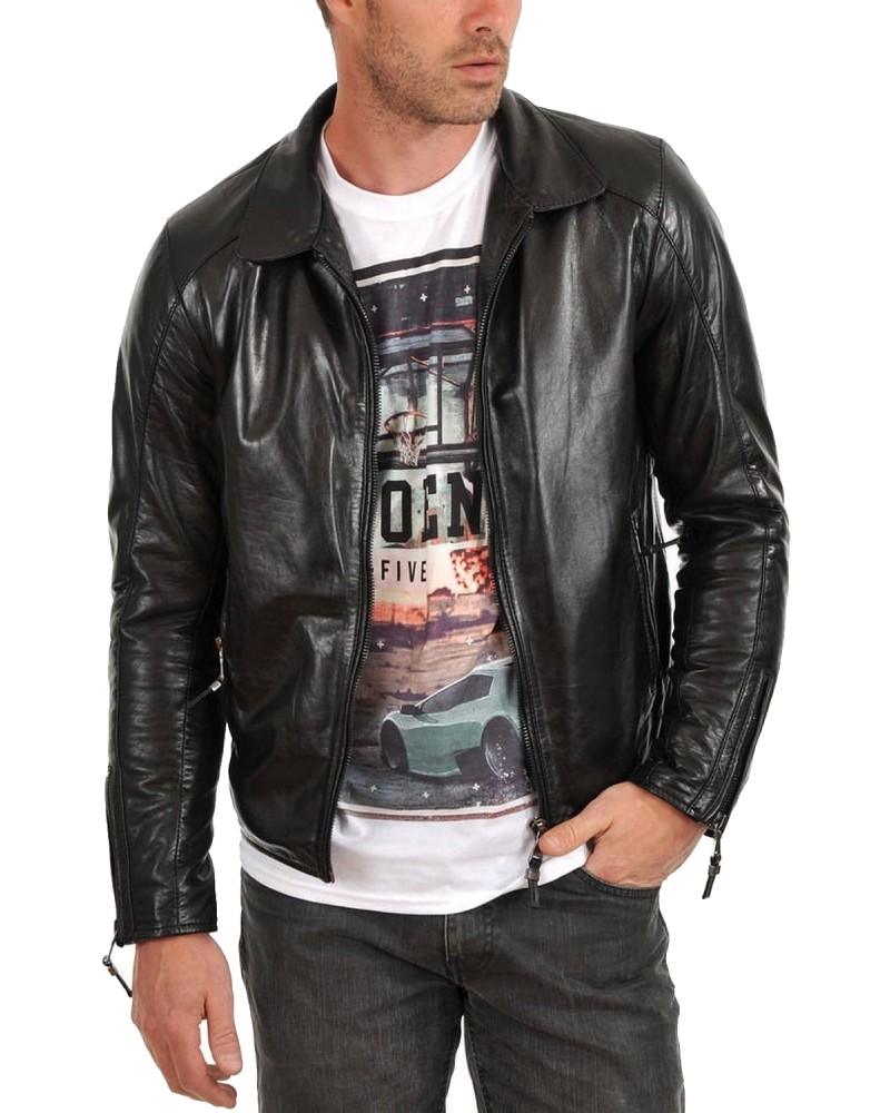 Laverapelle Men's Genuine Lambskin Leather Jacket (Aviator Jacket) - 1501519