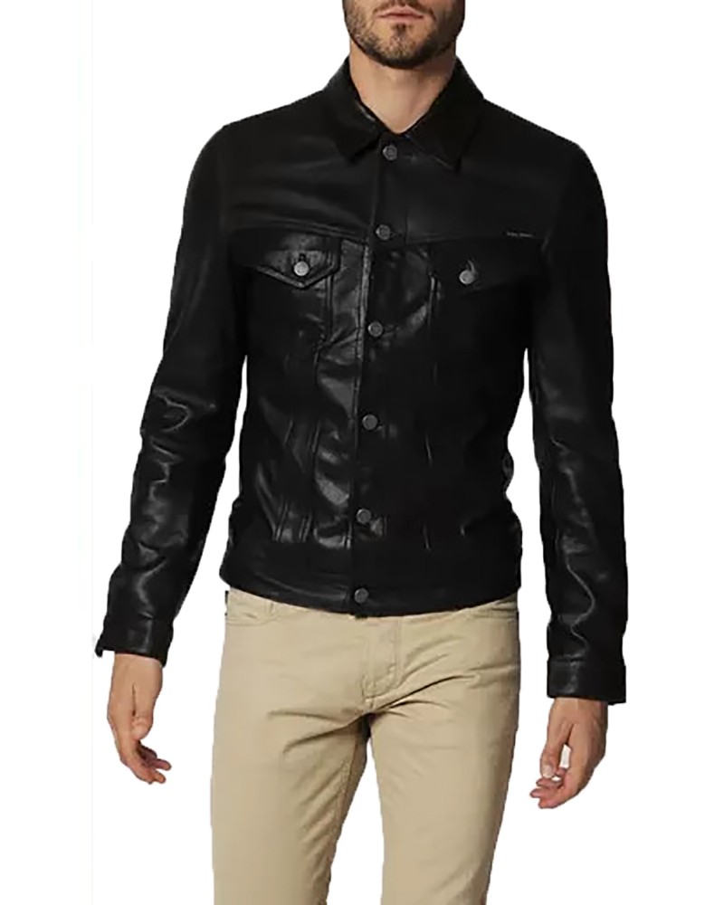 Laverapelle Men's Genuine Lambskin Leather Jacket (Officer Jacket) - 1501495