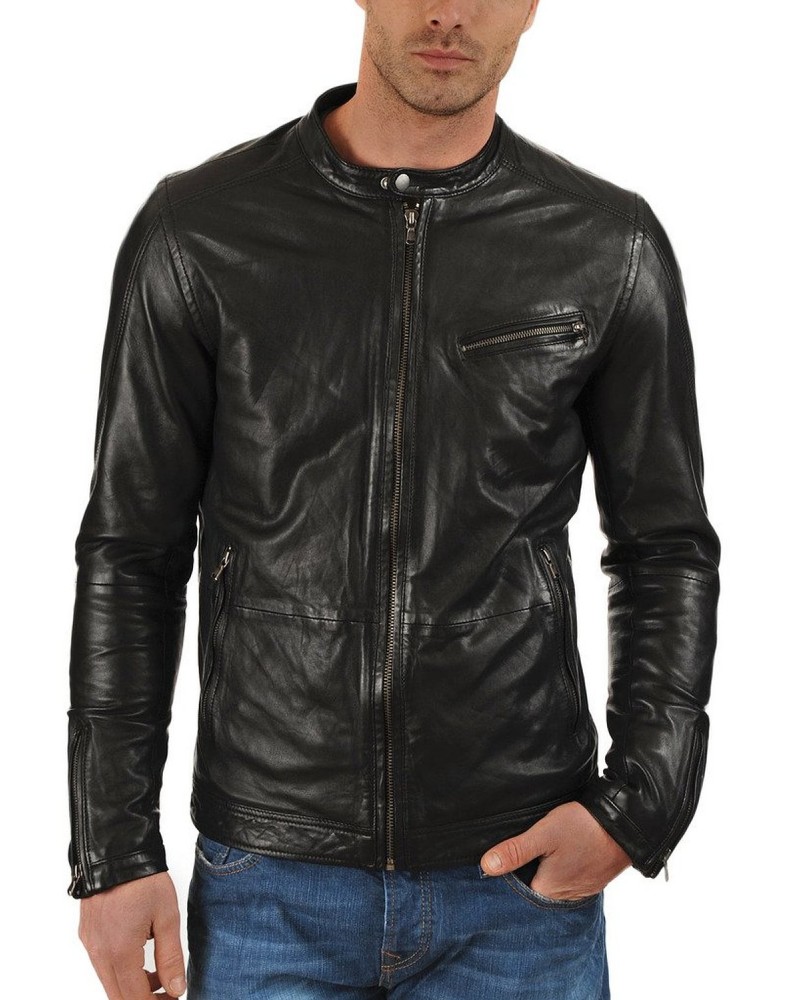 Laverapelle Men's Genuine Lambskin Leather Jacket (Racer Jacket) - 1501383 Laverapelle Men's Genuine Lambskin Leather Jacket (Racer Jacket) - 1501383