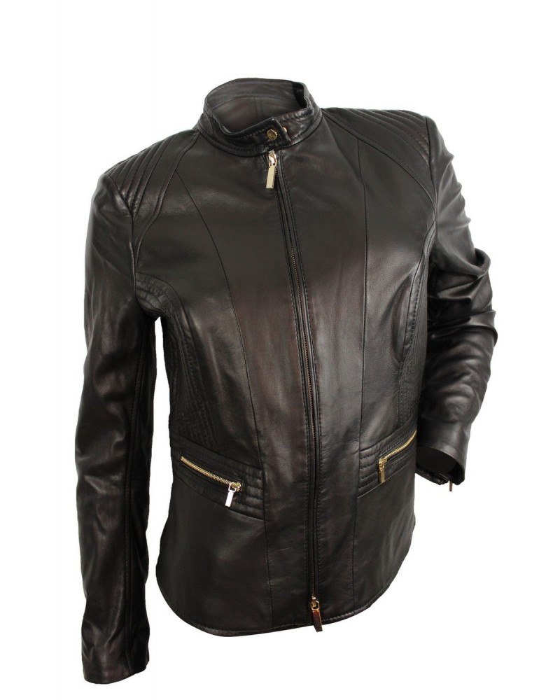 Laverapelle Women's Genuine Lambskin Leather Jacket (Fencing Jacket) - 1521748