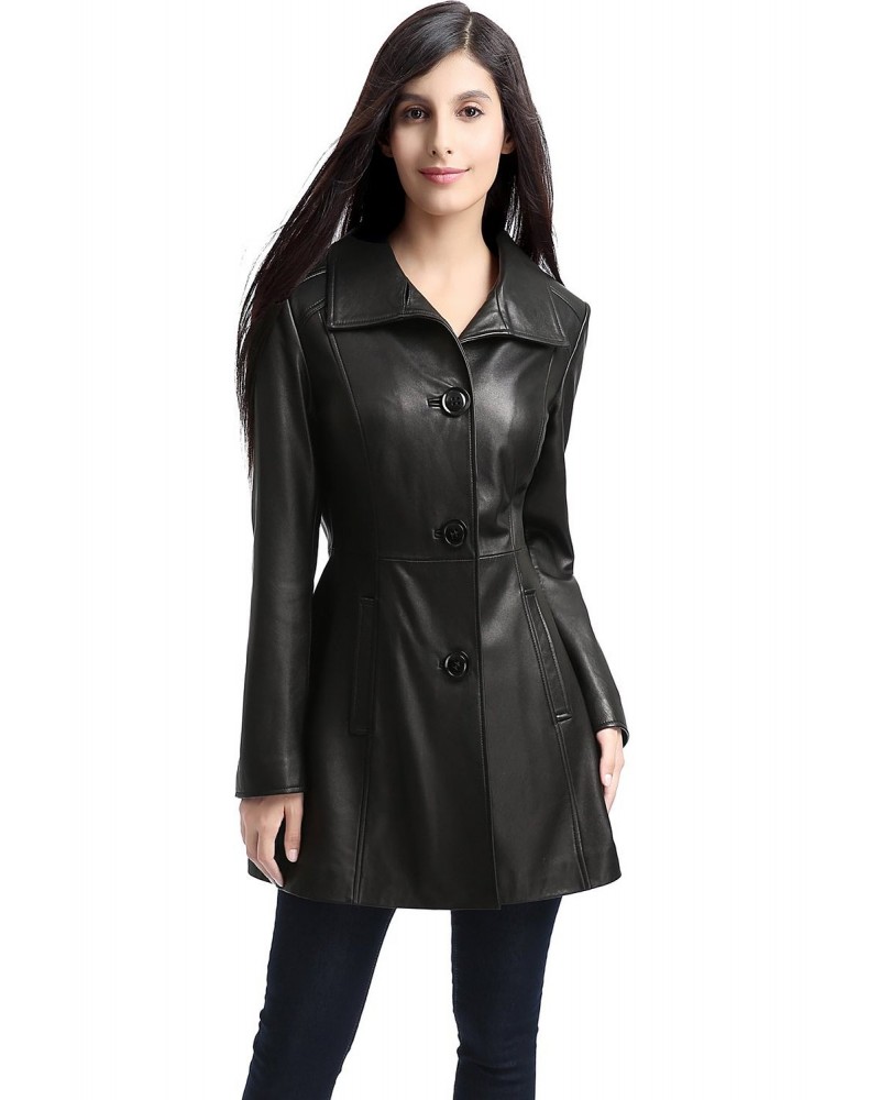 Laverapelle Women's Genuine Lambskin Leather Coat (Car Coat) - 1522683