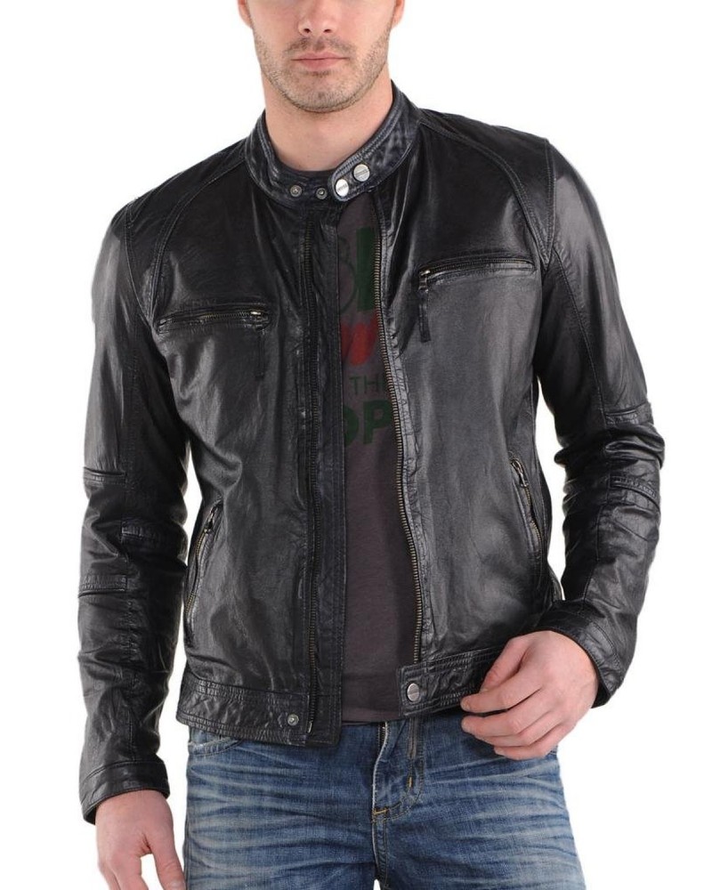 Laverapelle Men's Genuine Lambskin Leather Jacket (Racer Jacket) - 1501555 Laverapelle Men's Genuine Lambskin Leather Jacket (Racer Jacket) - 1501555