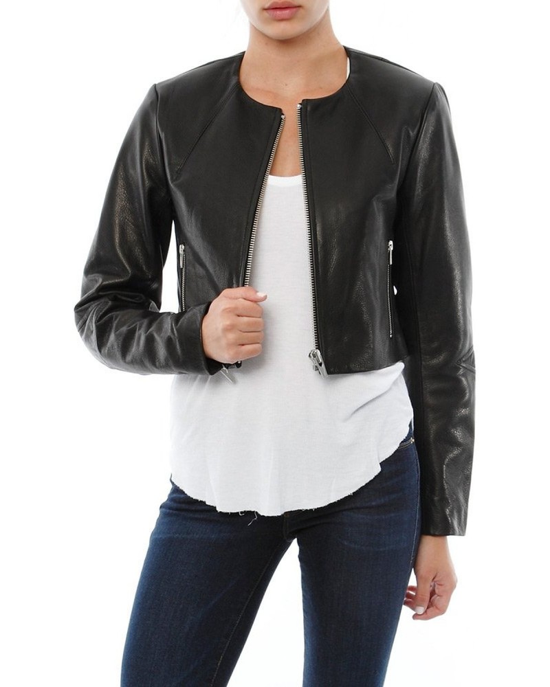 Laverapelle Women's Genuine Lambskin Leather Jacket (Cropped Jacket) - 1521740 Laverapelle Women's Genuine Lambskin Leather Jacket (Cropped Jacket) - 1521740